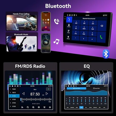 [4G+128G] Car Radio for Ford Fiesta 2009-2014 with Wireless CarPlay Android Auto,9" Touchscreen Ford Fiesta Android 15 Car Stereo with Mirror Link WiFi GPS,Bluetooth,FM/RDS SWC EQ+AHD Backup Camera in Kuwait
