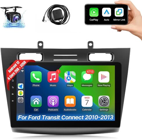 Leadfan Car Radio Stereo for Ford Transit Connect 2010 2011 2012 2013, 10.1 inch Touch Screen Wireless Carplay Android Auto GPS Navigation Head Unit Bluetooth FM SWC MIC + Backup Camera, 2+32G in Kuwait
