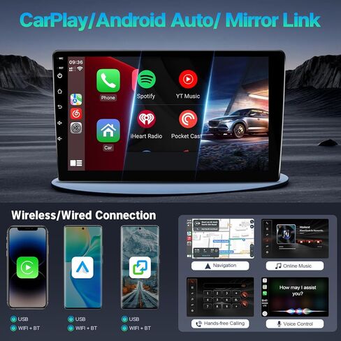 Leadfan Car Radio Stereo for Ford Transit Connect 2010 2011 2012 2013, 10.1 inch Touch Screen Wireless Carplay Android Auto GPS Navigation Head Unit Bluetooth FM SWC MIC + Backup Camera, 2+32G in Kuwait
