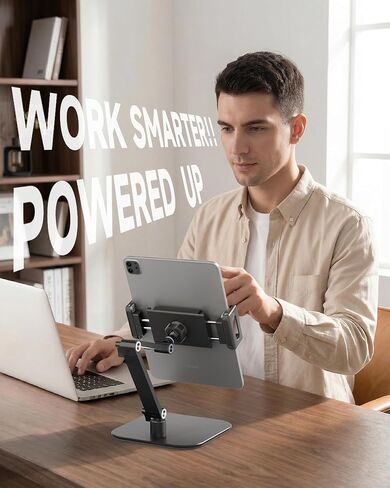 Portable Monitor Stand, Large Clamp - Heavy Duty Aluminum Desktop, Knob-Locking Adjustable Arm Mount for 7.9-18.5" Portable Monitors & Tablets, Max Load 3.3 lbs (Black) in Kuwait