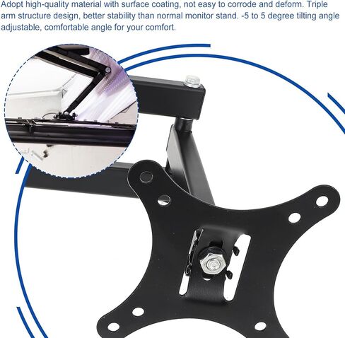 Adjustable LCD Tv Wall Mount Bracket with Swivel Tilt Articulating Arms for 10-27 Inch Monitors, Universal Monitor Holder for Home and Office Use in Kuwait