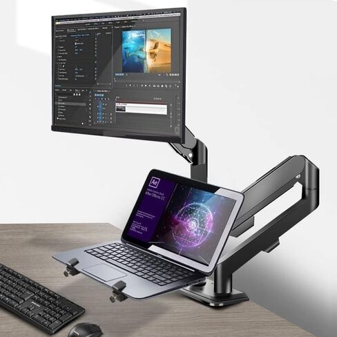 Screen Stand, Monitor Arm + Laptop Holder, Full Motion Stand for 10-16" Laptops and 13-32" Computers Led LCD Screen Supports Tilt and Rotation-1-Xy360-M22B in Kuwait