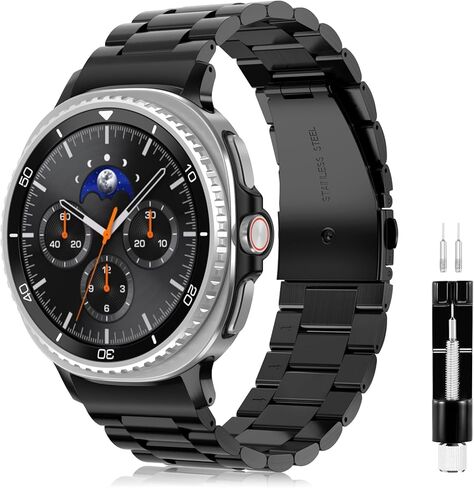 سوار معدني FINTIE متوافق مع ساعة Samsung Galaxy Watch 8 40 مم 44 مم، ساعة كلاسيكية 46 مم، بدون فجوة، أساور بديلة من الفولاذ المقاوم للصدأ للأعمال للرجال والنساء in Kuwait