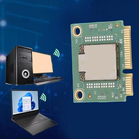 Asixxsix Mini PCI E WiFi 7 Card, Wireless Card with 3 Band, 5400Mbps, BT 5.3, MINI PCIE Interface, Wireless Network Adapter Support for 10/11, Laptop Module for Gaming in Kuwait