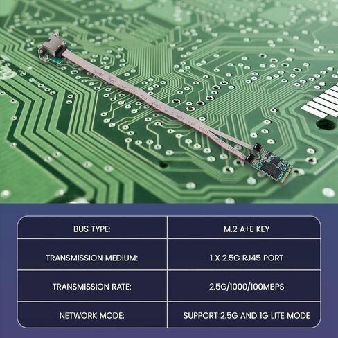 M.2 A + E Key 2.5G Ethernet LAN Card RTL8125B شبكة التحكم الصناعية PCI Express محول in Kuwait