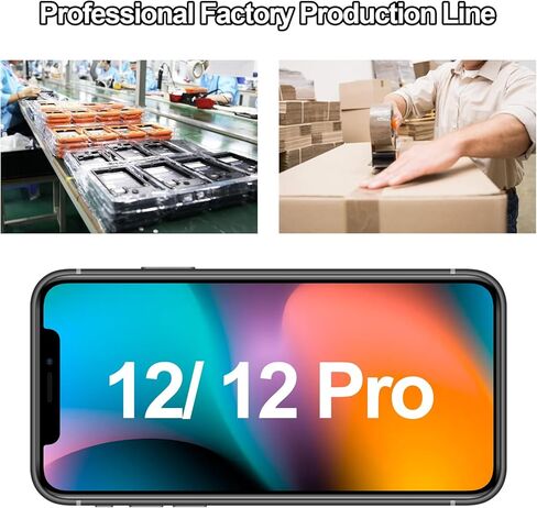 استبدال شاشة iPhone 12/12 Pro مع سماعة الأذن وكابل مرن ثلاثي الأبعاد يعمل باللمس محول رقمي شاشة LCD تعرض مجموعة كاملة من مستشعر القرب ومجموعة أدوات الإصلاح A2172 A2402 A2403 A2404 6.1 بوصة in Kuwait