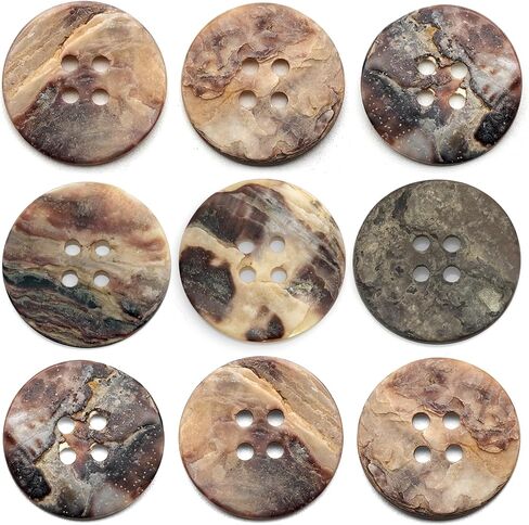 CRAFTMEMORE Shell Buttons 4 Holes Natural Akoya Shell Sewing Button DIY Crafts TG207 (20mm, 12pcs) in Saudi Arabia