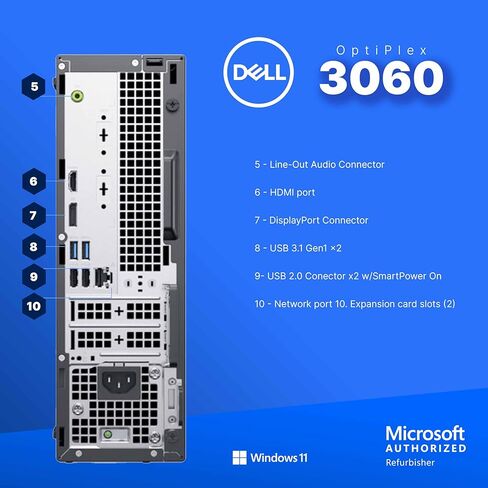 Dell OptiPlex 3060 Desktop PC | Intel Core i7 8th Gen Hexa Core | 16GB RAM | 1TB SSD | Windows 11 Pro | WiFi + Bluetooth | RGB Speaker | (Renewed) in Kuwait