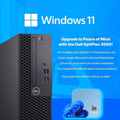 Dell OptiPlex 3060 Desktop PC | Intel Core i7 8th Gen Hexa Core | 16GB RAM | 1TB SSD | Windows 11 Pro | WiFi + Bluetooth | RGB Speaker | (Renewed) in Kuwait