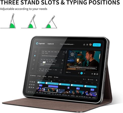 حافظة جلدية أصلية لجهاز Ipad (A16) الجيل الحادي عشر مقاس 11 بوصة 2025 وجهاز iPad الجيل العاشر مقاس 10.9 بوصة 2022 غطاء حماية مع خاصية النوم/الاستيقاظ التلقائي. بني داكن in Kuwait