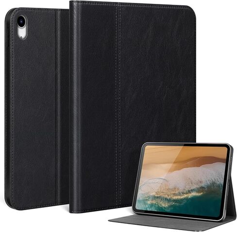 حافظة جلدية أصلية لجهاز Ipad (A16) الجيل الحادي عشر مقاس 11 بوصة 2025 وجهاز iPad الجيل العاشر مقاس 10.9 بوصة 2022 غطاء حماية مع خاصية النوم/الاستيقاظ التلقائي. بني داكن in Kuwait