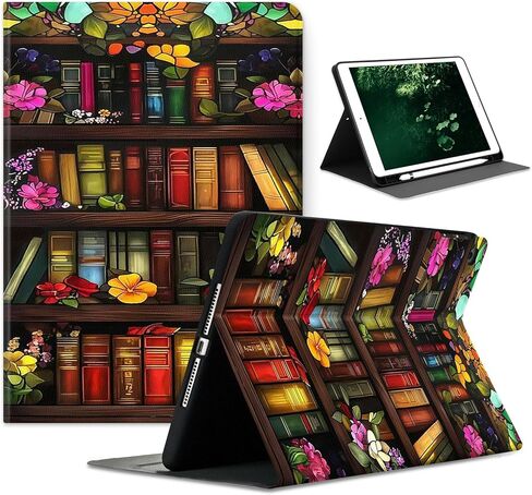 متوافق مع حافظة iPad (A16) الجيل الحادي عشر مقاس 11 بوصة 2025 وiPad الجيل العاشر مقاس 10.9 بوصة 2022 مع حامل أقلام الرصاص، غطاء حماية للاستيقاظ/النوم التلقائي، زهور زجاجية ملونة فنية in Kuwait