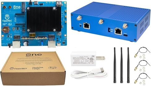 Banana Pi OpenWrt One - جهاز توجيه لاسلكي ثنائي النطاق WiFi 6 - جهاز توجيه AP-24.XY مع MediaTek MT7981B SoC 1 جيجابايت DDR4 RAM، 1x 2.5 جيجا بايت WAN، 1x منفذ Gigabit LAN RJ45، يدعم PoE AP PWM in Kuwait
