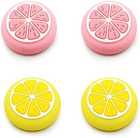 Lemon Joystick Thumb Grips Cover Stick Thumbstick Caps for Nintendo Switch NS Nitendo Switch Lite NS JoyCon 4PCS (2 Pink 2 Yellow) in Kuwait
