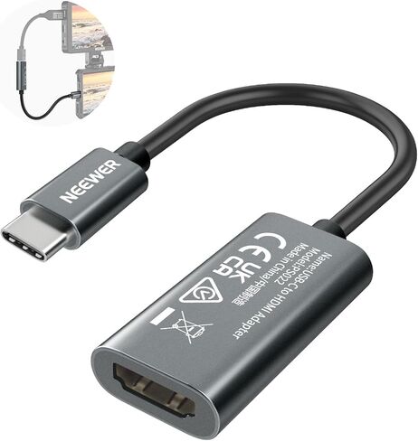 NEEWER USB C to HDMI Adapter, 19cm Plug & Play Type C (Male) to HDMI (Female) for 4K 60Hz Video Transfer, Compatible with iPhone iPad MacBook iMac Thunderbolt Android Phone Tablet TV, PS022 in Kuwait