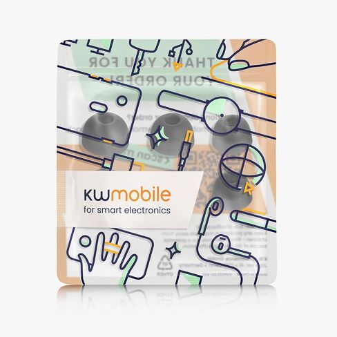 أطراف أذن بديلة 6X من kwmobile متوافقة مع Jabra Elite 8 Active - أطراف سيليكون لسماعات الأذن - أسود in Kuwait