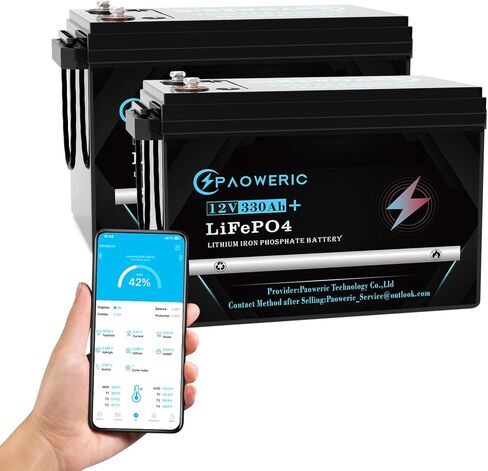 بطارية LiFePO4 بقدرة 12 فولت 200 أمبير (عبوتان) مع 150 أمبير BMS، بحد أقصى. طاقة 1920 واط، بطارية ليثيوم فوسفات الحديد المدمجة لتخزين الطاقة الشمسية والمركبات الترفيهية وتخزين الطاقة المنزلية in Kuwait