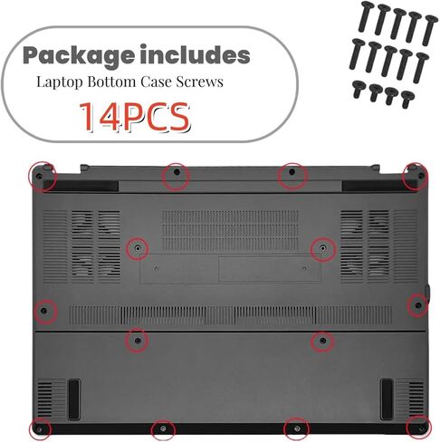 براغي حافظة سفلية بديلة سوداء لجهاز ASUS ROG G14 GA401 GA401I GA401IH GA401IHR GA401IU GA401IV GA401II مسامير غطاء القاعدة السفلية السفلية in Kuwait