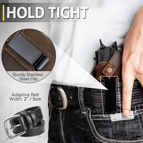 IWB/OWB Leather Holster for Glock 23/26/42/43/43X, Taurus G2/G2C/G3C, Concealed Carry Gun Holster Fits Sig P365 P320 Springfield M&P 9mm Shield Universal Leather Gun Holster for Most Size Pistols in Kuwait