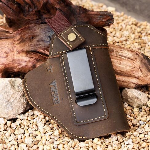 IWB/OWB Leather Holster for Glock 23/26/42/43/43X, Taurus G2/G2C/G3C, Concealed Carry Gun Holster Fits Sig P365 P320 Springfield M&P 9mm Shield Universal Leather Gun Holster for Most Size Pistols in Kuwait