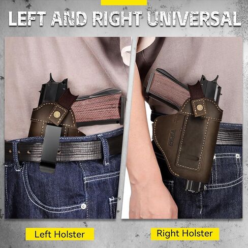 IWB/OWB Leather Holster for Glock 23/26/42/43/43X, Taurus G2/G2C/G3C, Concealed Carry Gun Holster Fits Sig P365 P320 Springfield M&P 9mm Shield Universal Leather Gun Holster for Most Size Pistols in Kuwait
