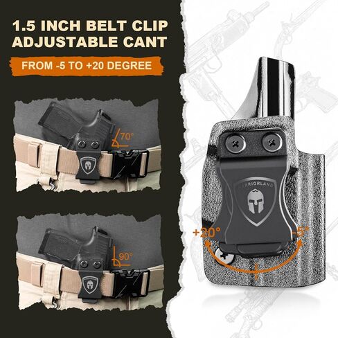 WARRIORLAND Ruger LCP MAX Holster: IWB Kydex Appendix Carry, Adj. Retention & Cant, Right/Left Hand Optional in Kuwait
