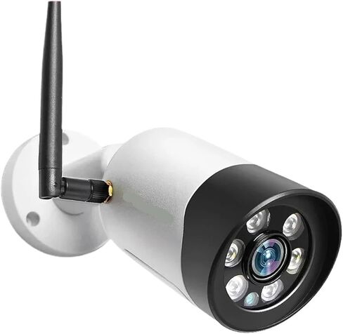 كاميرا HD 1080P 5MP 8MP WiFi IP خارجية لاسلكية كاملة الألوان للرؤية الليلية CCTV رصاصة كاميرا أمان فتحة بطاقة TF (قابس AU، 8MP إضافة 64 جيجابايت TF) in Kuwait