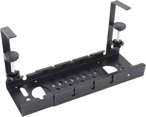 Under Desk Cable Management Tray, Adjustable Wire Organizer, Clamp Installation, Carbon Steel, 11.42 to 20.87in Expandable, for Home Office in Kuwait