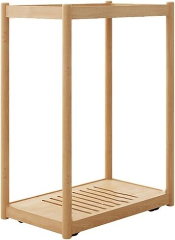2-Tier PC Tower Stand, Mobile CPU Holder with Invisible Casters Wheels, Wooden Rolling Case Floor Fit Most Practical(Natural,Large) in Kuwait