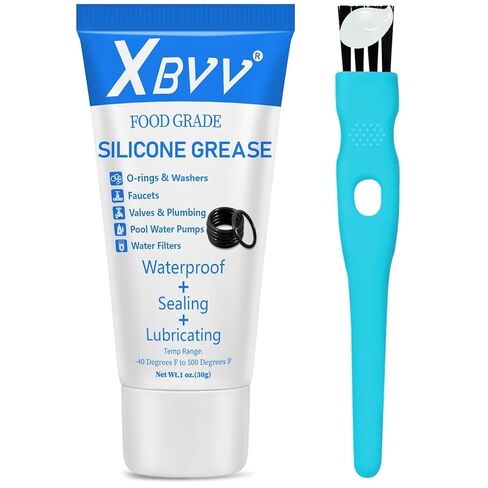 XBVV Silicone Lubricating Grease for Plumber Faucet O Ring Valve Rubber Washers Slicon Lubricant Electrical Dielectric 2-Pack 1 oz Tube with Brush in Saudi Arabia