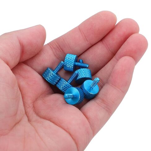 30pcs Knurled Knob Thumb Screws M3x8 Blue Aluminum Alloy Hand-Twisted Fasteners for Computer Case Accessories and Electronics Repair in Kuwait