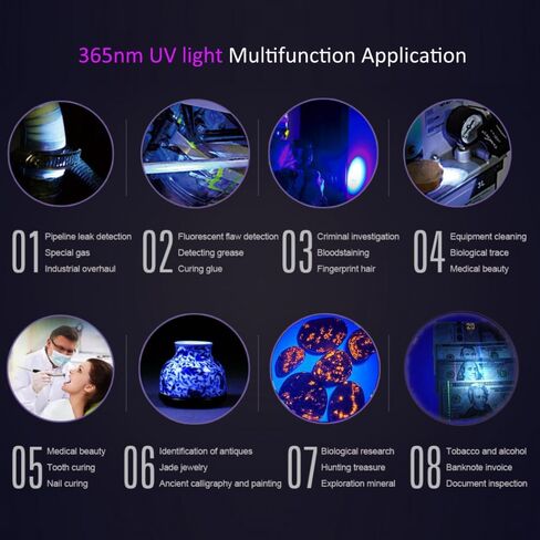 Longwave & Midwave & Shortwave UV Light Flashlight 254nm 310nm 365nm Minerals Phosphor Detector UVA UVB UVC Blacklight Jade Detection White LED Torch Lamp in Kuwait