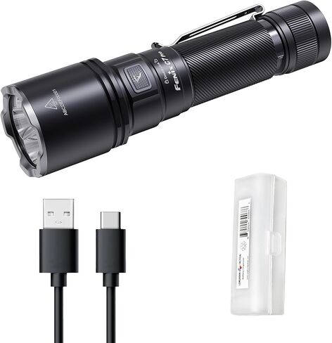 Fenix C7 Pro 4600 Lumen USB-C Rechargeable Work Flashlight, Magnetic Base, Long Runtime, Wide Beam LED, 20W Fast Charging, IP68 Waterproof, for Jobsite, Security, Emergency with Lumentac Organizier in Kuwait