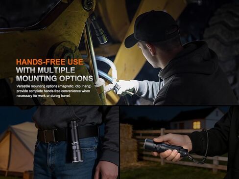 Fenix C7 Pro 4600 Lumen USB-C Rechargeable Work Flashlight, Magnetic Base, Long Runtime, Wide Beam LED, 20W Fast Charging, IP68 Waterproof, for Jobsite, Security, Emergency with Lumentac Organizier in Kuwait