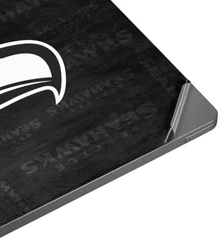 Skinit Laptop Decal Skin Compatible with Universal Laptop 17in (13.8 x 10in) - Officially Licensed NFL Seattle Seahawks Black & White Design in Kuwait