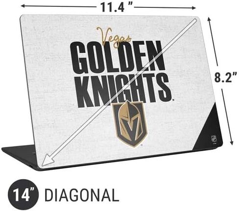Skinit Laptop Decal Skin Compatible with Universal Laptop 14in (11.4 x 8.2in) - Officially Licensed NHL Vegas Golden Knights Script Design in Kuwait