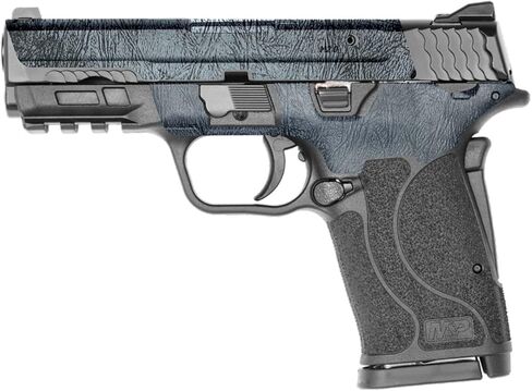 غلاف MightySkins متوافق مع Smith & Wesson M&P 9mm Shield EZ M2.0 - جلد أسود | غطاء ملتف واقٍ ومتين وفريد ​​من نوعه من الفينيل | سهل التطبيق | صنع في الولايات المتحدة الأمريكية in Kuwait
