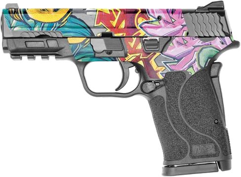 MightySkins Skin Compatible with Smith & Wesson M&P 9mm Shield EZ M2.0 - Graffiti Wild Styles | Protective, Durable, and Unique Vinyl Decal wrap Cover | Easy to Apply | Made in The USA in Kuwait