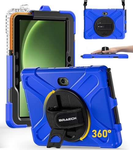 حافظة BRAECN لهاتف Samsung Galaxy Tab Active 3 SM-X300/T575، حافظة متينة مقاومة للصدمات مع حامل 360 درجة، حزام يد وحزام كتف لجهاز Galaxy Tab Active 3 8.0 - وردي ساكورا in Kuwait