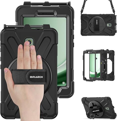BRAECN for Samsung Galaxy Tab Active 3 Case SM-X300/T575, Heavy Duty Rugged Shockproof Drop Case with 360 Stand, Hand Strap & Shoulder Strap for Galaxy Tab Active 3 8.0 - Sakura Pink in Saudi Arabia
