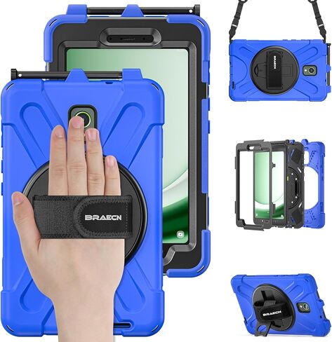 BRAECN for Samsung Galaxy Tab Active 3 Case SM-X300/T575, Heavy Duty Rugged Shockproof Drop Case with 360 Stand, Hand Strap & Shoulder Strap for Galaxy Tab Active 3 8.0 - Sakura Pink in Saudi Arabia