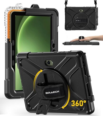 BRAECN for Samsung Galaxy Tab Active 3 Case SM-X300/T575, Heavy Duty Rugged Shockproof Drop Case with 360 Stand, Hand Strap & Shoulder Strap for Galaxy Tab Active 3 8.0 - Sakura Pink in Saudi Arabia