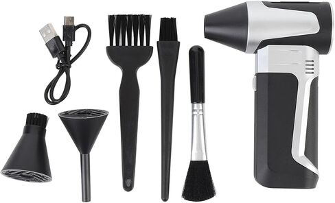 Focket Air Duster, 130000 RPM High Speed 52ms Wind Speed 3 Adjustable Keyboard Cleaner, Compressed Air Duster with 3 Nozzles Brushes 4000mAh Rechargeable Battery for Computer in Kuwait