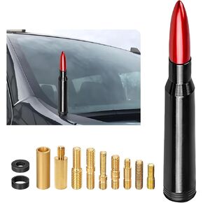 Car Bullet Antenna, Heavy Duty Aluminum Auto Antenna Toppers with Gaskets & Adapters, Vehicle Antennas Replacement Exterior Decoration for Colorado Equinox Avalanche (Black) in Kuwait