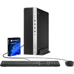 كمبيوتر مكتبي HP EliteDesk 800 G5 SFF، Intel Core i5-9500T (6-Core)، ذاكرة الوصول العشوائي DDR4 سعة 8 جيجابايت، SSD 256 جيجابايت، WiFi، لوحة مفاتيح وماوس، DisplayPort، Windows 11 Pro (متجدد) in Kuwait