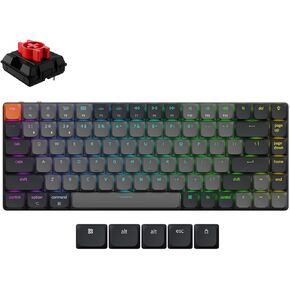 Keychron K3 QMK Ultra-Slim Wireless Mechanical Gaming Keyboard, 75% Layout, RGB LED Backlight Wired Bluetooth Professional Office Keyboard, Milk POM Banana Switch for Mac/Windows, Version 3 in Kuwait