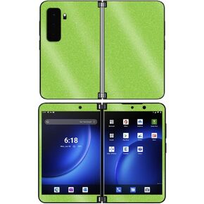 MightySkins Glossy Glitter Skin Compatible with Microsoft Surface Duo 2 - Solid Lime Green | Protective Durable High-Gloss Glitter Finish | Easy to Apply, Remove, and Change Styles | Made in The USA in Kuwait