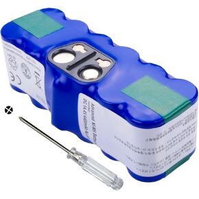 Replacement NiMH Battery for iRobot Roomba 500 510 521 527 530 531 532 533 535 536 600 610 618 620 650 655 660 700 760 770 780 790 800 870 871 880 R3 Pet Series Blue 14.4V/4400mAh (Blue) in Kuwait