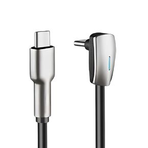 كابل شحن سريع USB C إلى USB C لطراز Tesla 3 موديل Y Model S Model X ملحقات Cybertruck شاحن سلك 90 درجة من النوع C مناسب لهاتف iPhone 15/16/17 Pro/Plus/Max، وهواتف Android، Sansumg in Kuwait