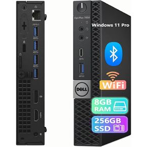 كمبيوتر مكتبي صغير طراز Optiplex 7050 من Dell، نظام تشغيل Windows 11 Pro، معالج Intel Core i5-7500T رباعي النواة بسرعة 2.70 جيجاهرتز، ذاكرة وصول عشوائي DDR4 سعة 8 جيجابايت، محرك أقراص SSD سعة 256 جيجابايت، لوحة مفاتيح وماوس، USB WiFi، USB BT (متجدد) in Kuwait